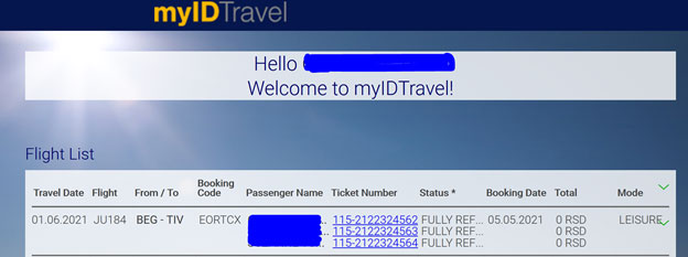 Flight List myIDtravel